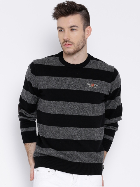 

U.S. Polo Assn. Denim Co. Black Striped Sweater