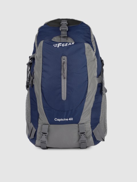 

F Gear Unisex Grey & Blue Colourblocked Backpack