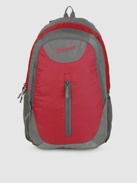 

F Gear Unisex Red & Grey Colourblocked Backpack