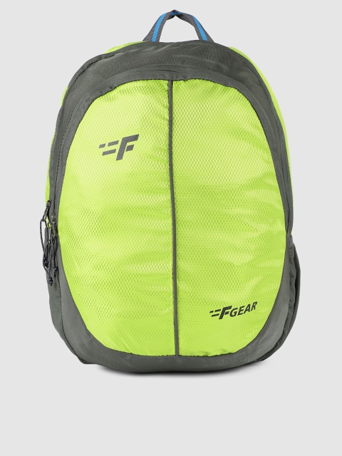 

F Gear Unisex Fluorescent Green & Grey Colourblocked Paladin Backpack