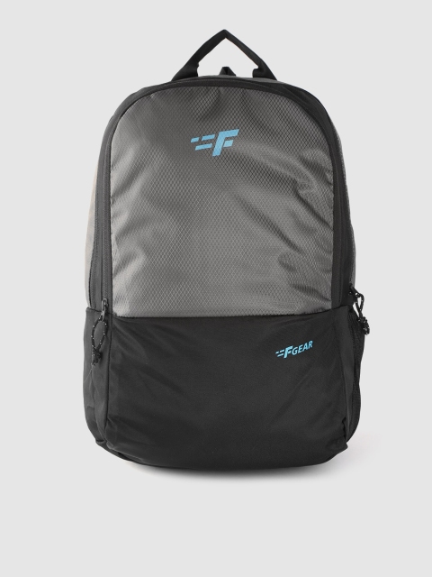 

F Gear Kids Charcoal Grey & Black Colourblocked Backpack