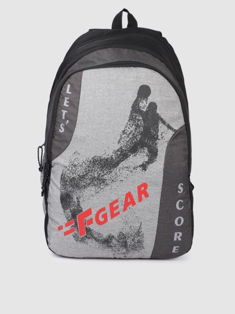 

F Gear Unisex Black & Grey Graphic Lets Score Backpack