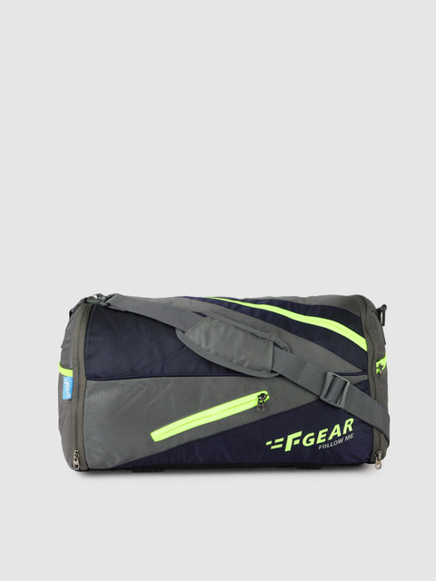 

F Gear Unisex Grey & Navy Blue Surge Printed Duffle Bag