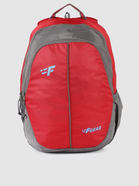 

F Gear Unisex Red & Grey Solid Backpack