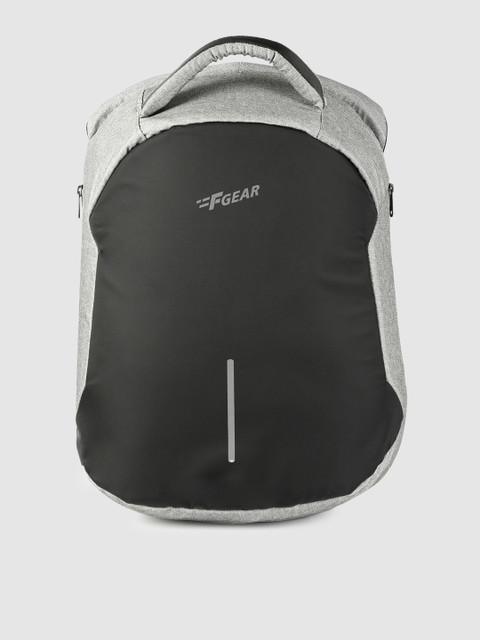 

F Gear Unisex Grey Melange & Black Colourblocked Lineage Anti Theft Backpack