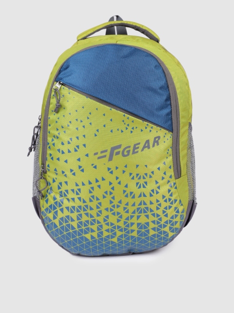 

F Gear Unisex Green & Blue Graphic Backpack