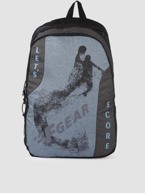 

F Gear Unisex Blue & Grey Brand Logo Printed Backpack