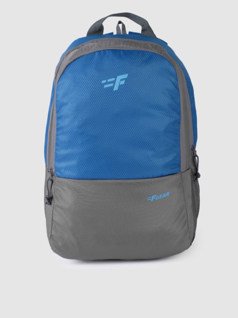

F Gear Unisex Grey & Blue Colourblocked Backpack