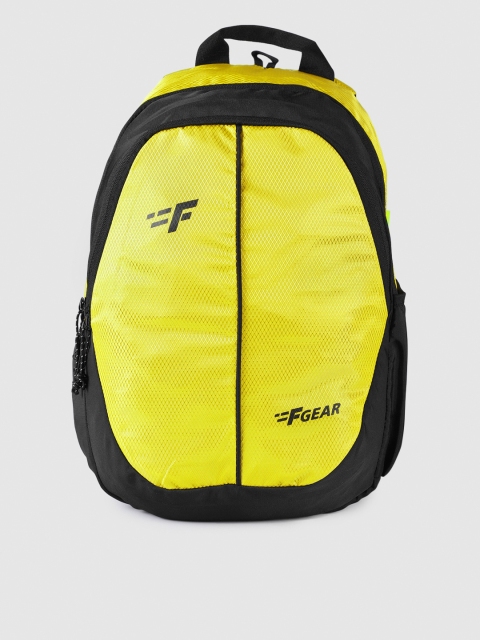 

F Gear Unisex Yellow & Black Solid Backpack