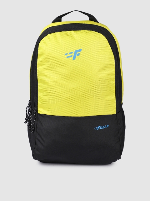 

F Gear Unisex Yellow & Black Colourblocked Backpack