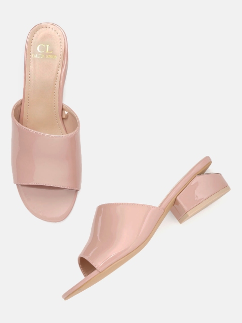 

Carlton London Women Peach-Coloured Solid Block Heels