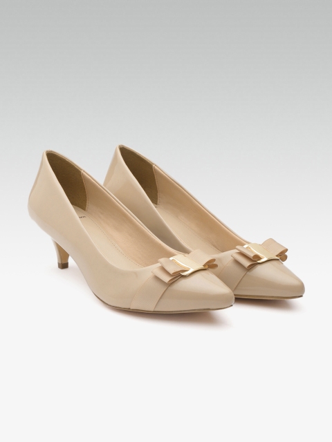 

Carlton London Women Beige Solid Pumps with Bow Detail