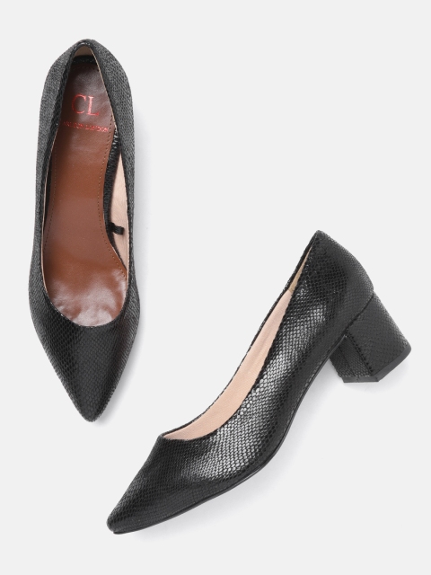 

Carlton London Women Black Textured Pumps