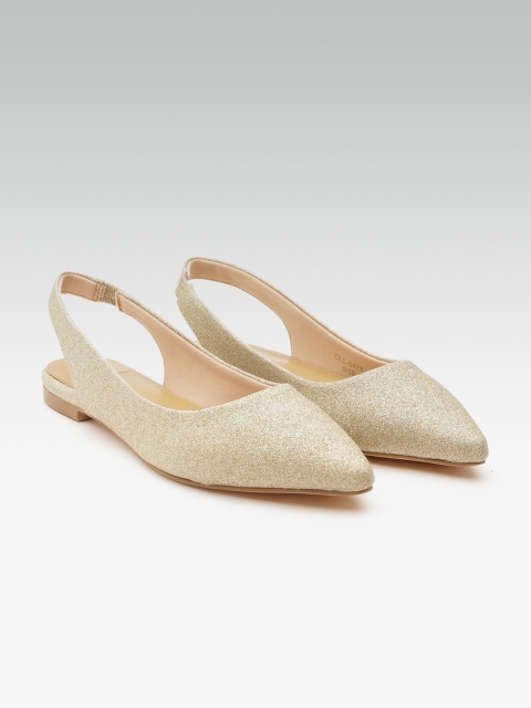 

Carlton London Women Gold-Toned Shimmer Flats