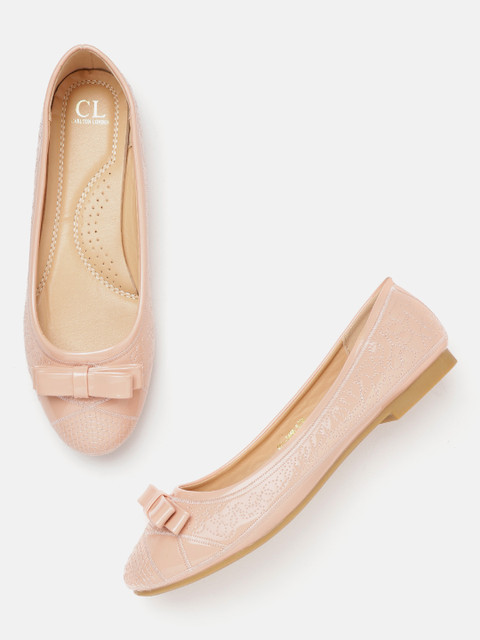 

Carlton London Women Peach-Coloured Woven Design Ballerinas