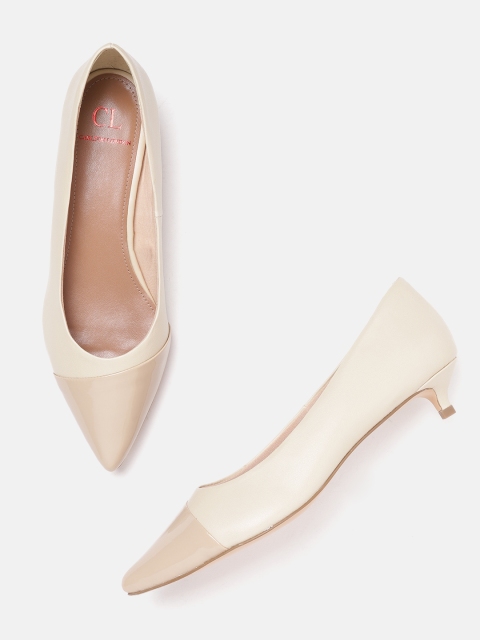 

Carlton London Women Beige Colourblocked Pumps
