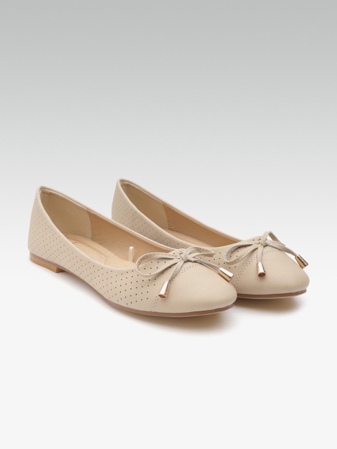 

Carlton London Women Beige Perforated Ballerinas