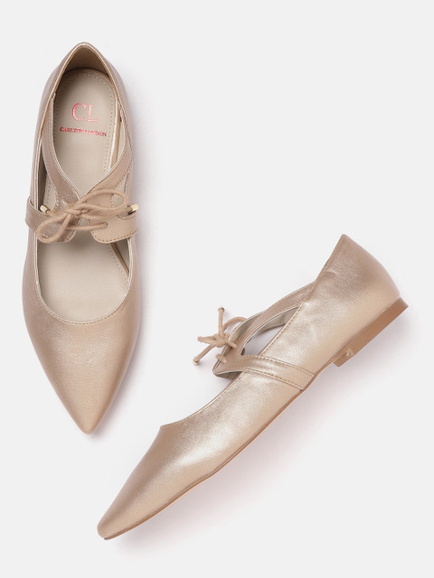 

Carlton London Women Gold-Toned Solid Ballerinas