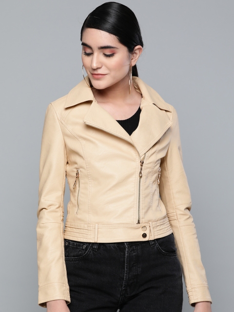 

VividArtsy Women Cream-Coloured Solid Tailored Jacket