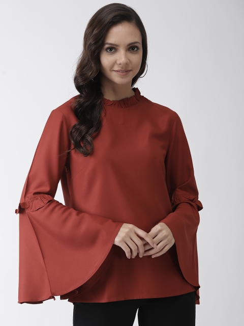 

Rue Collection Women Rust Brown Solid Top