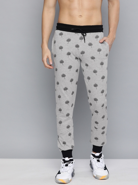

HERE&NOW Men Grey Printed Straight Fit Joggers