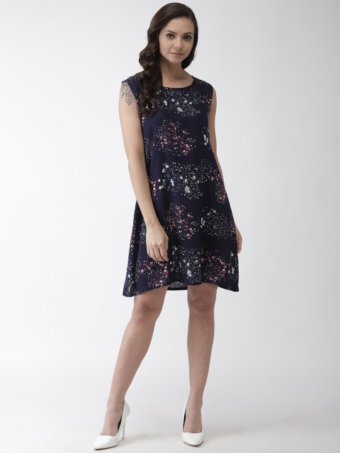 

Rue Collection Women Navy Blue & White Floral Printed A-Line Dress