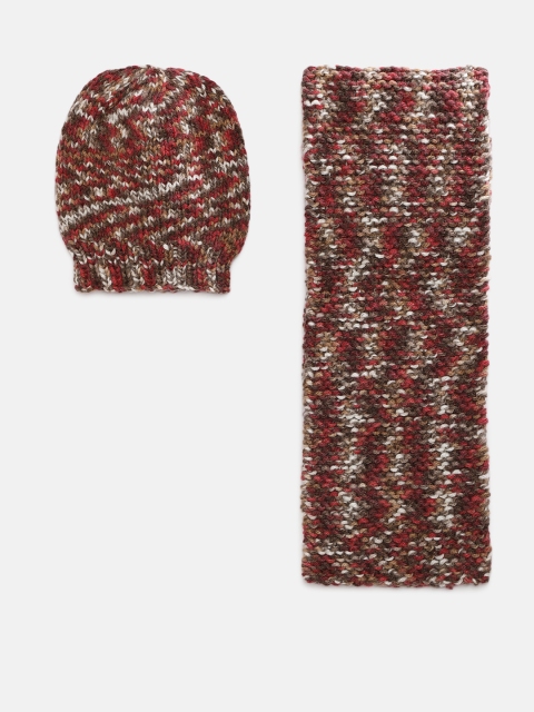 

Magic Needles Kids Multicolored Handmade Cap and Scarf Set, Multi
