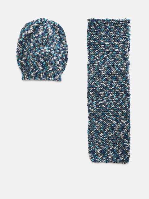 

Magic Needles Kids Multicolored Handmade Cap and Scarf Set, Multi