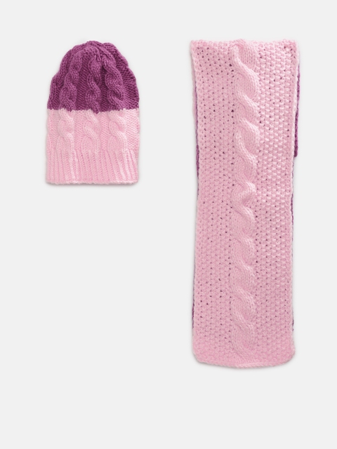 

Magic Needles Kids Pink Handmade Cap and Scarf Set