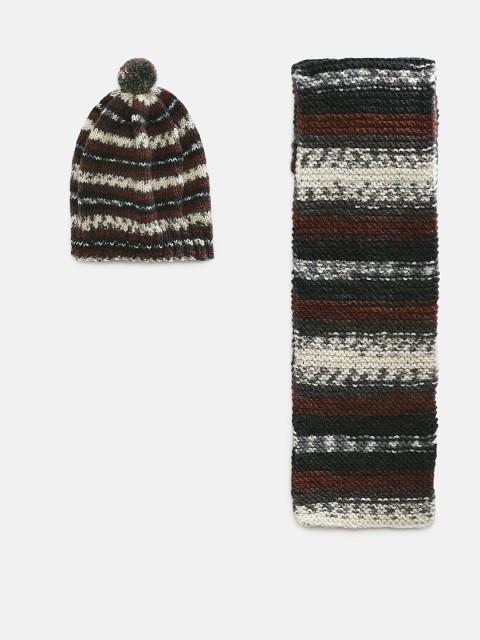 

Magic Needles Kids Multicolored Handmade Cap and Scarf Set, Multi