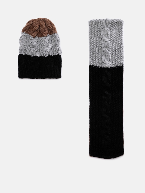 

Magic Needles Kids Multicolored Handmade Cap and Scarf Set, Multi