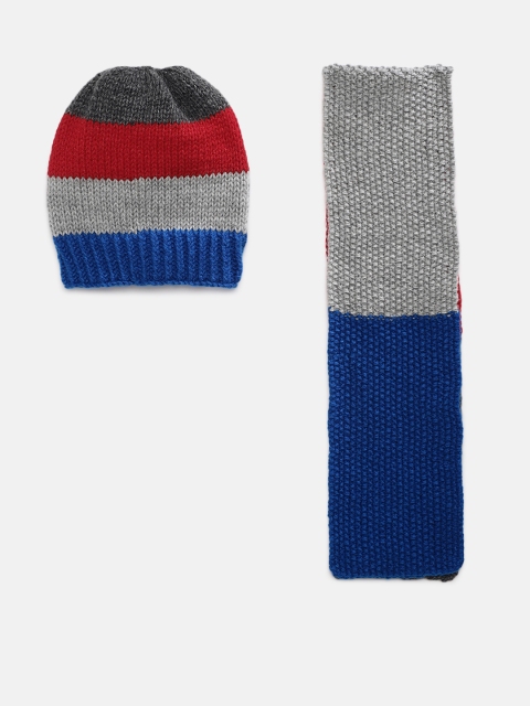 

Magic Needles Kids Multicolored Handmade Cap and Scarf Set, Multi