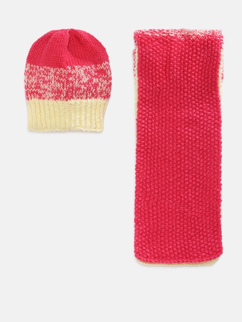 

Magic Needles Kids Multicolored Handmade Cap and Scarf Set, Multi