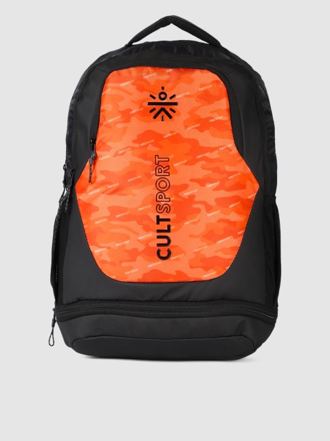 

Cultsport Unisex Orange & Black Colourblocked Backpack