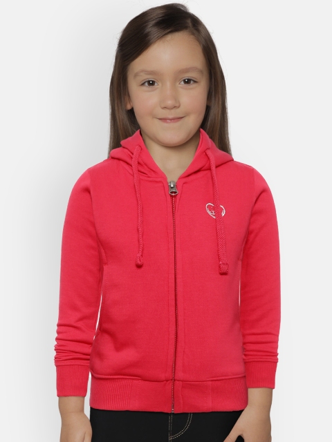 

Cayman Girls Pink Solid Hooded Sweatshirt
