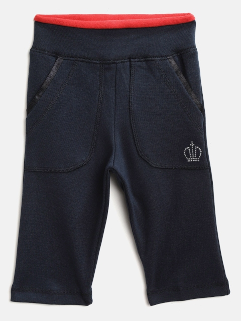 

Cayman Girls Navy Solid Track Pants, Navy blue