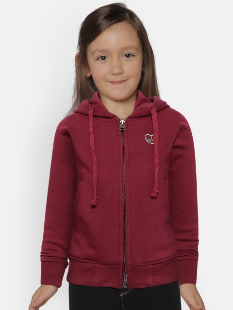 

Cayman Girls Burgundy Solid Hooded Sweatshirt