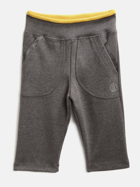 

Cayman Girls Charcoal Grey Solid Track Pants