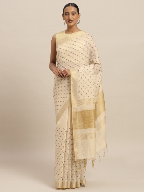 

Soch Beige & Pink Cotton Blend Embroidered Saree