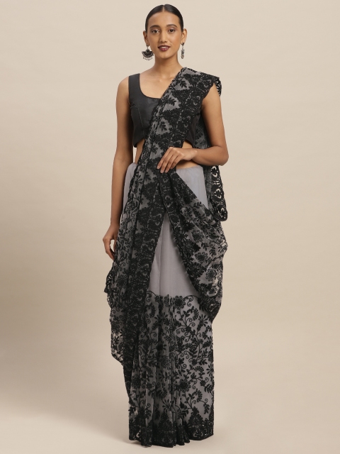 

Soch Grey Embellished Net Saree