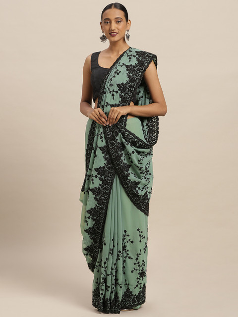 

Soch Green Embellished Poly Georgette Saree