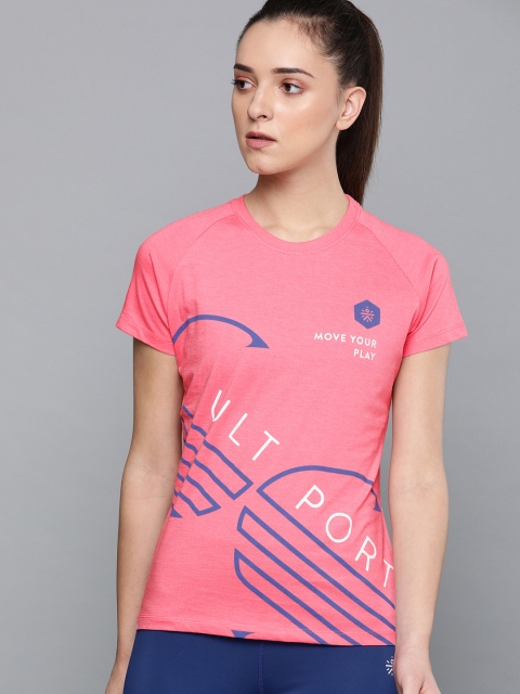

Cultsport Women Pink Printed Round Neck T-shirt