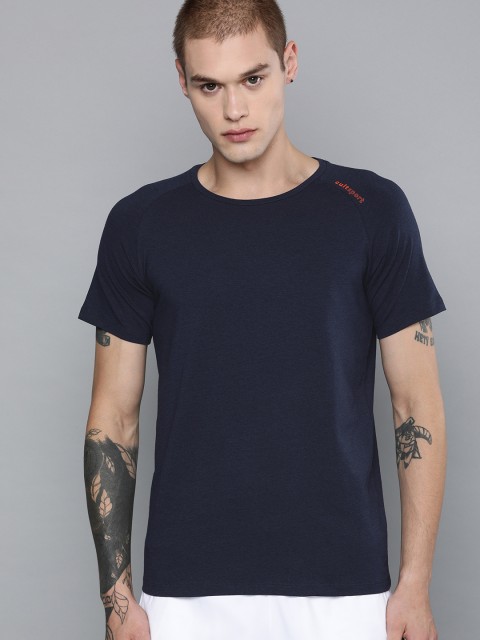 

Cultsport Men Navy Blue Solid Round Neck T-shirt