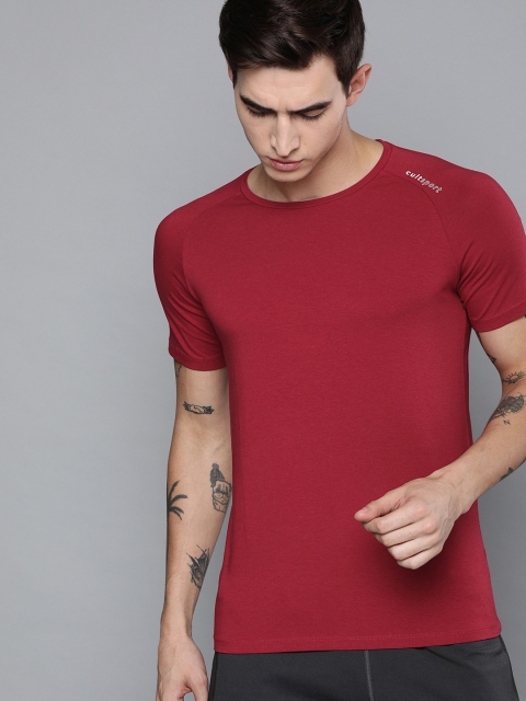 

Cultsport Men Maroon Solid Round Neck T-shirt