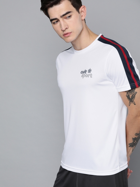 

Cultsport Men White Solid FLYDRY Round Neck T-shirt