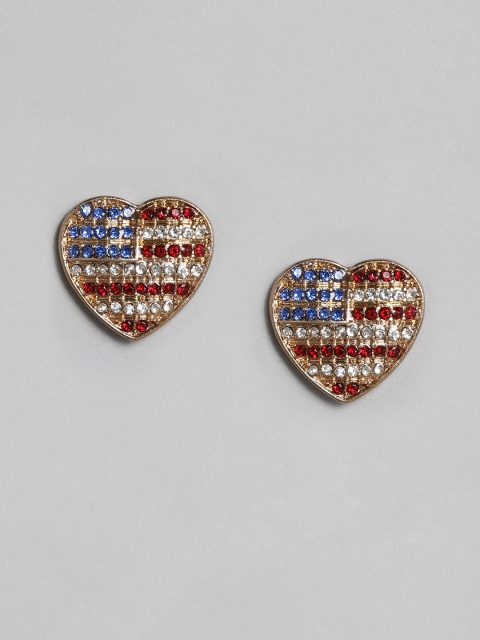 

justpeachy Multicoloured Heart Shaped Studs, Multi