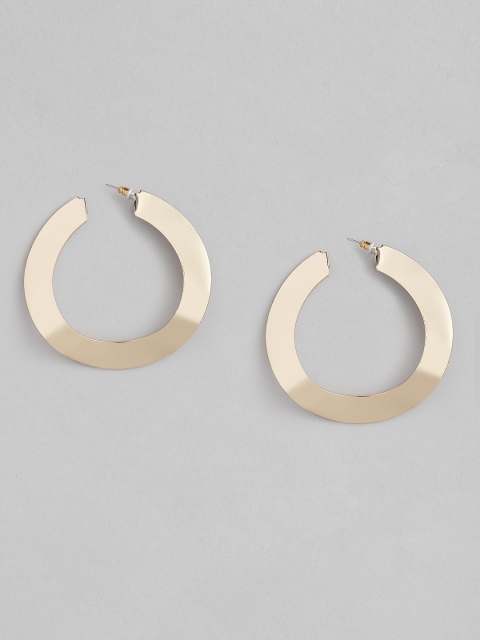 

justpeachy Gold-Toned Geometric Half Hoop Earrings