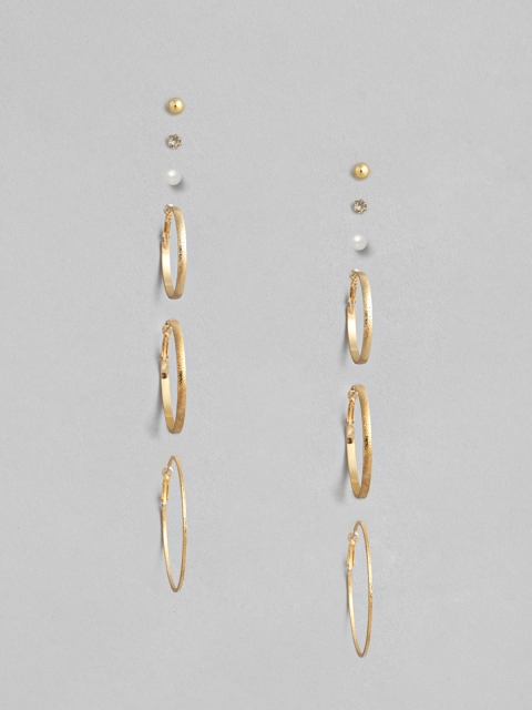 

justpeachy Set of 6 Gold-Plated Earrings