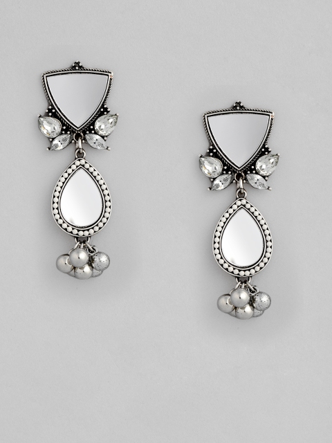 

justpeachy Silver-Toned Quirky Drop Earrings