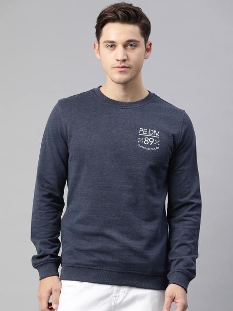 

Peter England Men Navy Blue Solid Sweatshirt